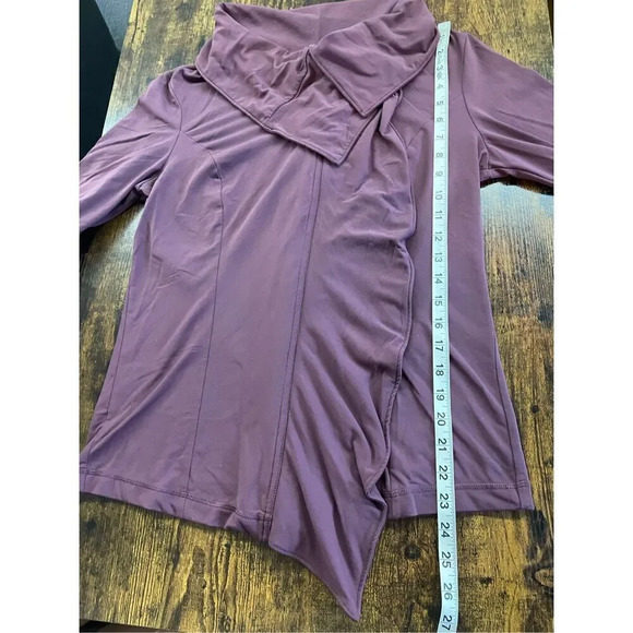 Lucy Burgundy Long Sleeve Collared Full Zip Slim Jacket  SizeL - Picture 8 of 14